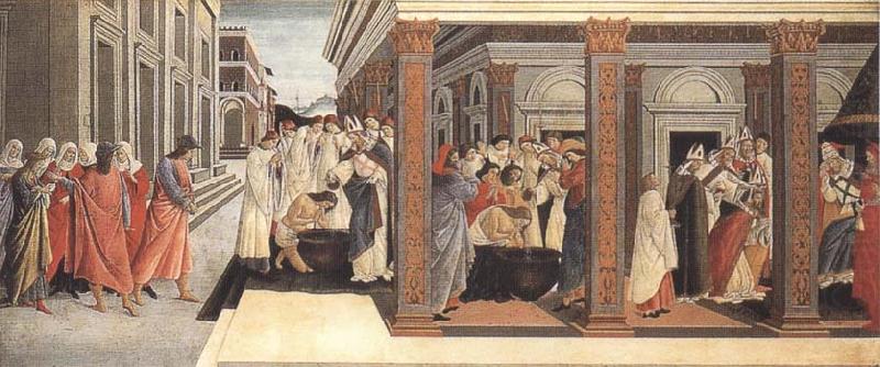 Baptism,renunciation of Marriage,appointment as bishop, Sandro Botticelli